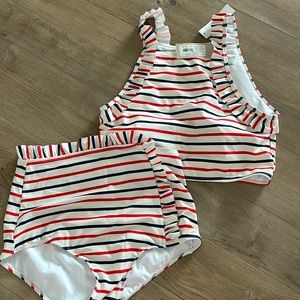 Kingdom & State Striped two piece swim suit